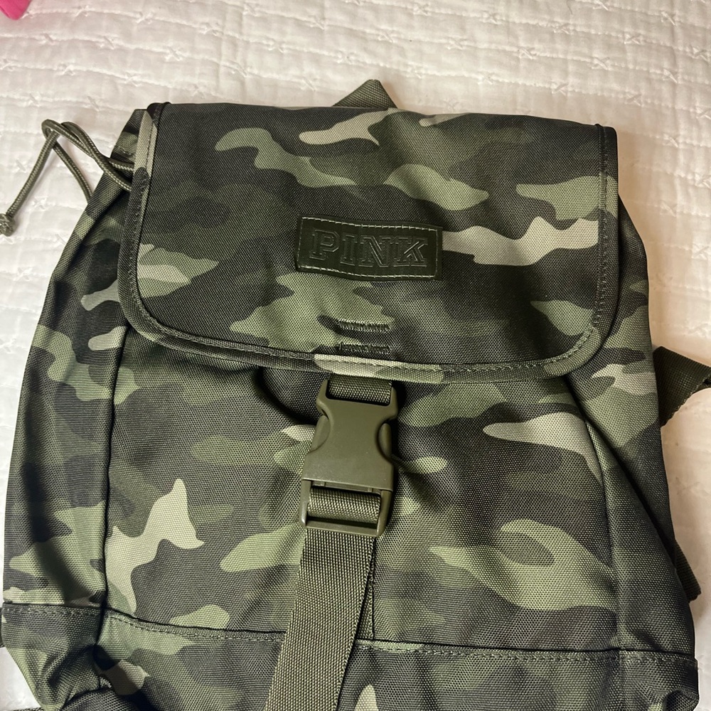 PINK Victoria's Secret Men's Olive Green Camo Backpack